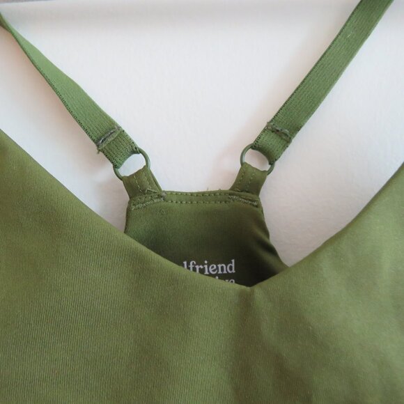 GIRLFRIEND COLLECTIVE V-Neck Bralette in Clover Green Sports Workout - XXS - Picture 3 of 13
